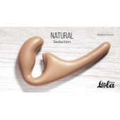 Бежевый безремневой страпон Seduction - 20,5 см. - Lola Games - купить с доставкой в Хабаровске