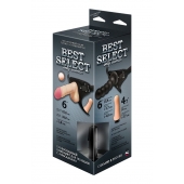 Черный пояс для женщин BEST SELECT с 3 насадками - LOVETOY (А-Полимер) - купить с доставкой в Хабаровске