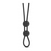 Черное двойное эрекционное лассо Silicone Double Loop Cock Ring - Blush Novelties - в Хабаровске купить с доставкой