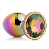 Голографическая анальная втулка с радужным кристаллом - 7,1 см. - Dream Toys - купить с доставкой в Хабаровске