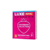 Презервативы с ароматом клубники LUXE Royal Strawberry Collection - 3 шт. - Luxe - купить с доставкой в Хабаровске