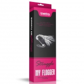 Серебристая плетка Struggle My Flogger с черной ручкой - 45 см. - Lovetoy - купить с доставкой в Хабаровске
