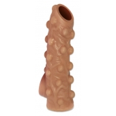 Телесная насадка с бугорками и открытой головкой Nude Sleeve M - 12 см. - KOKOS - в Хабаровске купить с доставкой