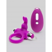 Лиловое виброкольцо с пультом ДУ Remote Control Cock Ring - Happy Rabbit - в Хабаровске купить с доставкой