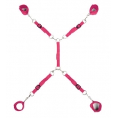 Ярко-розовый набор фиксаций на кровати Classic Bed Spreader - Lux Fetish - купить с доставкой в Хабаровске