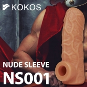 Телесная открытая насадка-реалистик с подхватом мошонки Nude Sleeve S - 10 см. - KOKOS - в Хабаровске купить с доставкой