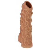 Телесная насадка с венками и открытой головкой Nude Sleeve S - 10 см. - KOKOS - в Хабаровске купить с доставкой