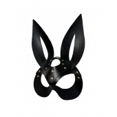 Черная кожаная маска зайки Miss Bunny - БДСМ Арсенал - купить с доставкой в Хабаровске