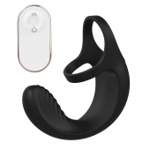 Черный анальный стимулятор с эрекционными кольцами Remote Couple Teaser - Dream Toys - в Хабаровске купить с доставкой