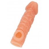 Телесная закрытая насадка с шершавой головкой Cock Sleeve Size M - 15,6 см. - KOKOS - в Хабаровске купить с доставкой