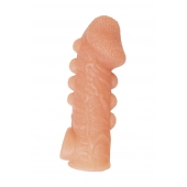Телесная закрытая насадка с шишечками Cock Sleeve Size L - 17,6 см. - KOKOS - в Хабаровске купить с доставкой