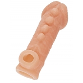 Телесная закрытая насадка с шишечками Cock Sleeve Size L - 17,6 см. - KOKOS - в Хабаровске купить с доставкой