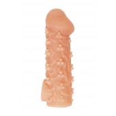 Телесная закрытая насадка с пучками шишечек Cock Sleeve Size S - 13,8 см. - KOKOS - в Хабаровске купить с доставкой