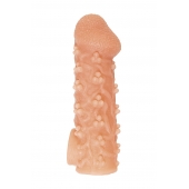 Телесная закрытая насадка с пучками шишечек Cock Sleeve Size L - 17,6 см. - KOKOS - в Хабаровске купить с доставкой