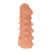 Телесная закрытая насадка с шариками Cock Sleeve Size S - 13,8 см. - KOKOS - в Хабаровске купить с доставкой