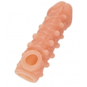 Телесная закрытая насадка с шариками Cock Sleeve Size S - 13,8 см. - KOKOS - в Хабаровске купить с доставкой