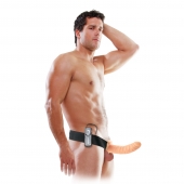 Телесный полый страпон с вибрацией 8  Vibrating Hollow Strap-On - 20,5 см. - Pipedream - купить с доставкой в Хабаровске