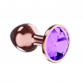 Пробка цвета розового золота с фиолетовым кристаллом Diamond Amethyst Shine L - 8,3 см. - Lola Games - купить с доставкой в Хабаровске
