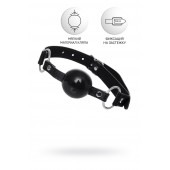 Черный кляп-шар на кожаных ремешках Anonymo - ToyFa - купить с доставкой в Хабаровске