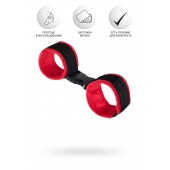 Красно-черные велюровые наручники Anonymo - ToyFa - купить с доставкой в Хабаровске