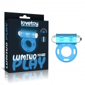 Голубое, светящееся в темноте эрекционное виброкольцо Lumino Play Vibrating Penis Ring - Lovetoy - в Хабаровске купить с доставкой