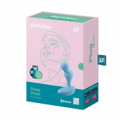 Голубой анальный вибростимулятор Deep Driver - 11,2 см. - Satisfyer - в Хабаровске купить с доставкой