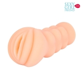 Телесный мастурбатор-вагина с комплектом эрекционных колец - Bior toys - в Хабаровске купить с доставкой
