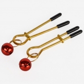 Золотистые зажимы с колокольчиками Gold - Sitabella - купить с доставкой в Хабаровске
