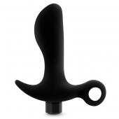 Черный анальный вибратор Silicone Vibrating Prostate Massager 01 - 10,8 см. - Blush Novelties - в Хабаровске купить с доставкой