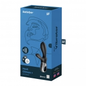 Черный анальный вибратор Heat Climax+ с функцией нагрева - 20,6 см. - Satisfyer - в Хабаровске купить с доставкой