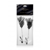 Зажимы для сосков с черными перьями Sweet Caress Feather Nipple Clumps - Sweet Caress - купить с доставкой в Хабаровске