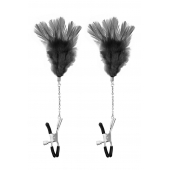 Зажимы для сосков с черными перьями Sweet Caress Feather Nipple Clumps - Sweet Caress - купить с доставкой в Хабаровске