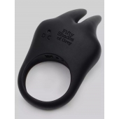 Черное эрекционное виброкольцо Sensation Rechargeable Vibrating Rabbit Love Ring - Fifty Shades of Grey - в Хабаровске купить с доставкой