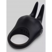 Черное эрекционное виброкольцо Sensation Rechargeable Vibrating Rabbit Love Ring - Fifty Shades of Grey - в Хабаровске купить с доставкой