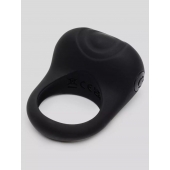 Черное эрекционное виброкольцо Sensation Rechargeable Vibrating Love Ring - Fifty Shades of Grey - в Хабаровске купить с доставкой