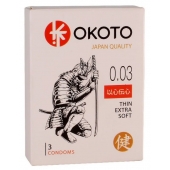 Тонкие презервативы OKOTO Thin Extra Soft - 3 шт. - Sitabella - купить с доставкой в Хабаровске