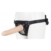 Пустотелый страпон Harness CLASSIC с бандажом - 19,5 см. - LOVETOY (А-Полимер) - купить с доставкой в Хабаровске