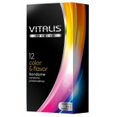 Цветные ароматизированные презервативы VITALIS PREMIUM color   flavor - 12 шт. - Vitalis - купить с доставкой в Хабаровске