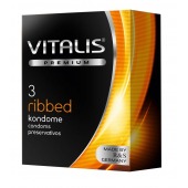 Ребристые презервативы VITALIS PREMIUM ribbed - 3 шт. - Vitalis - купить с доставкой в Хабаровске