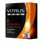 Презервативы VITALIS PREMIUM stimulation   warming с согревающим эффектом - 3 шт. - Vitalis - купить с доставкой в Хабаровске