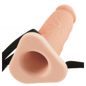 Телесный реалистичный фаллоимитатор с полостью Silicone Hollow Extension - 20 см. - Pipedream - купить с доставкой в Хабаровске