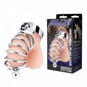 Серебристая клетка для члена Urethral Play Cage - BlueLine - купить с доставкой в Хабаровске