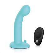 Голубая изогнутая насадка 6in Remote Control Ripple P-Spot G-Spot на черных трусиках - 16 см. - Pegasus - купить с доставкой в Хабаровске