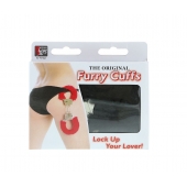 Металлические наручники с чёрной меховой опушкой - Dream Toys - купить с доставкой в Хабаровске