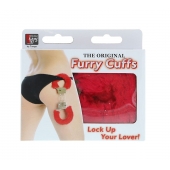Металлические наручники с красной меховой опушкой METAL HANDCUFF WITH PLUSH RED - Dream Toys - купить с доставкой в Хабаровске