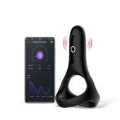 Черное виброкольцо Magic Motion Rise с подхватом мошонки - Magic Motion - в Хабаровске купить с доставкой