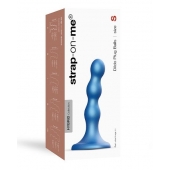 Голубая насадка Strap-On-Me Dildo Plug Balls size S - Strap-on-me - купить с доставкой в Хабаровске