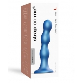 Голубая насадка Strap-On-Me Dildo Plug Balls size L - Strap-on-me - купить с доставкой в Хабаровске