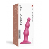 Розовая насадка Strap-On-Me Dildo Plug Beads size S - Strap-on-me - купить с доставкой в Хабаровске