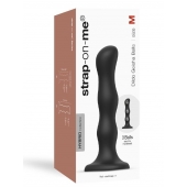 Черная насадка Strap-On-Me Dildo Geisha Balls size M - Strap-on-me - купить с доставкой в Хабаровске